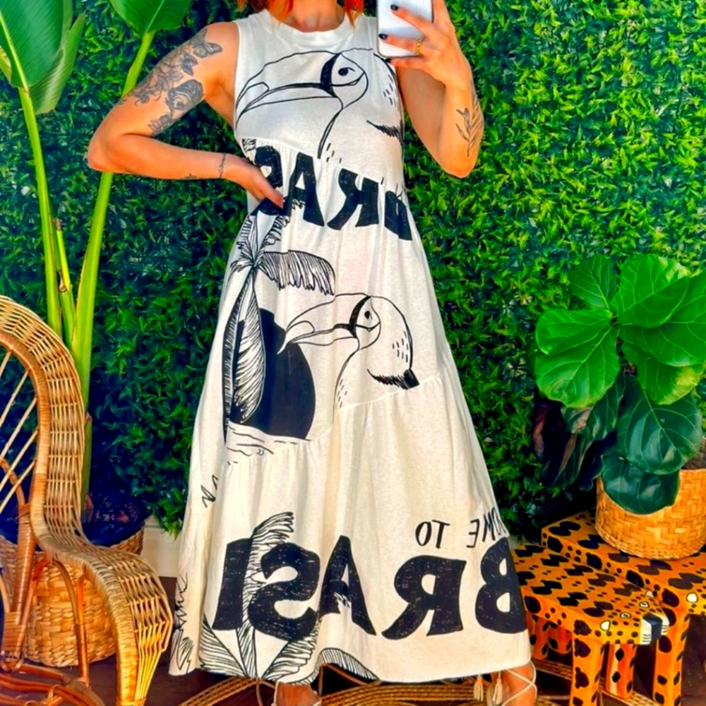SOLD Farm Rio Brasil Come To Brazil Dress sz Medium NWT